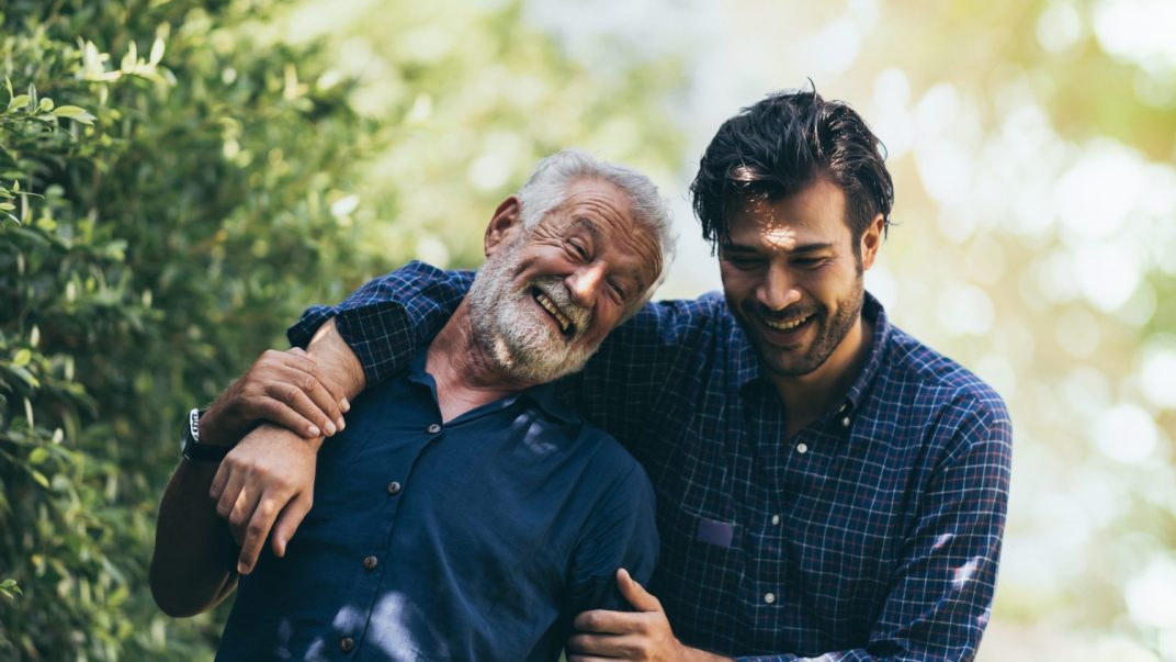 Father's Day - Senior Father and Son Hugging