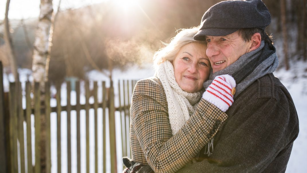Elderly couple enjoying winter together - Preparing for Cold Weather