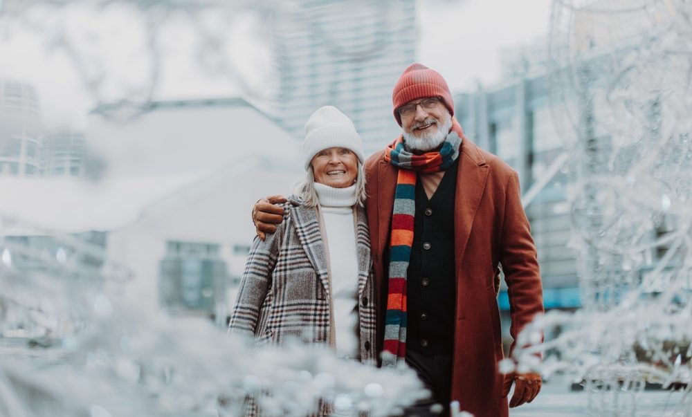 Fall Prevention Month: How to Reduce Fall Risk at Home this Winter 1 Couple posing in winter attire - Fall Prevention